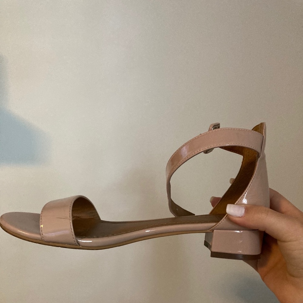 blush gloss sandal heel